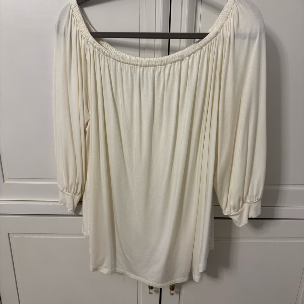 Rachel Pally Cream Relaxed 3/4 Sleeve Tunic
